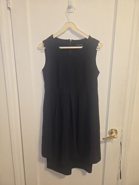 Sarah Pacini Sleeveless Pleated Little Black Dress